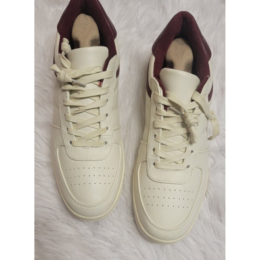 ASOS Size 11 UK / Size 12 US‎ Low-Top leather Sneakers Cream and Burgundy